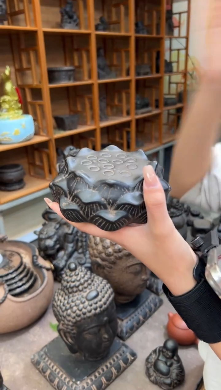 陶土莲蓬实心底座