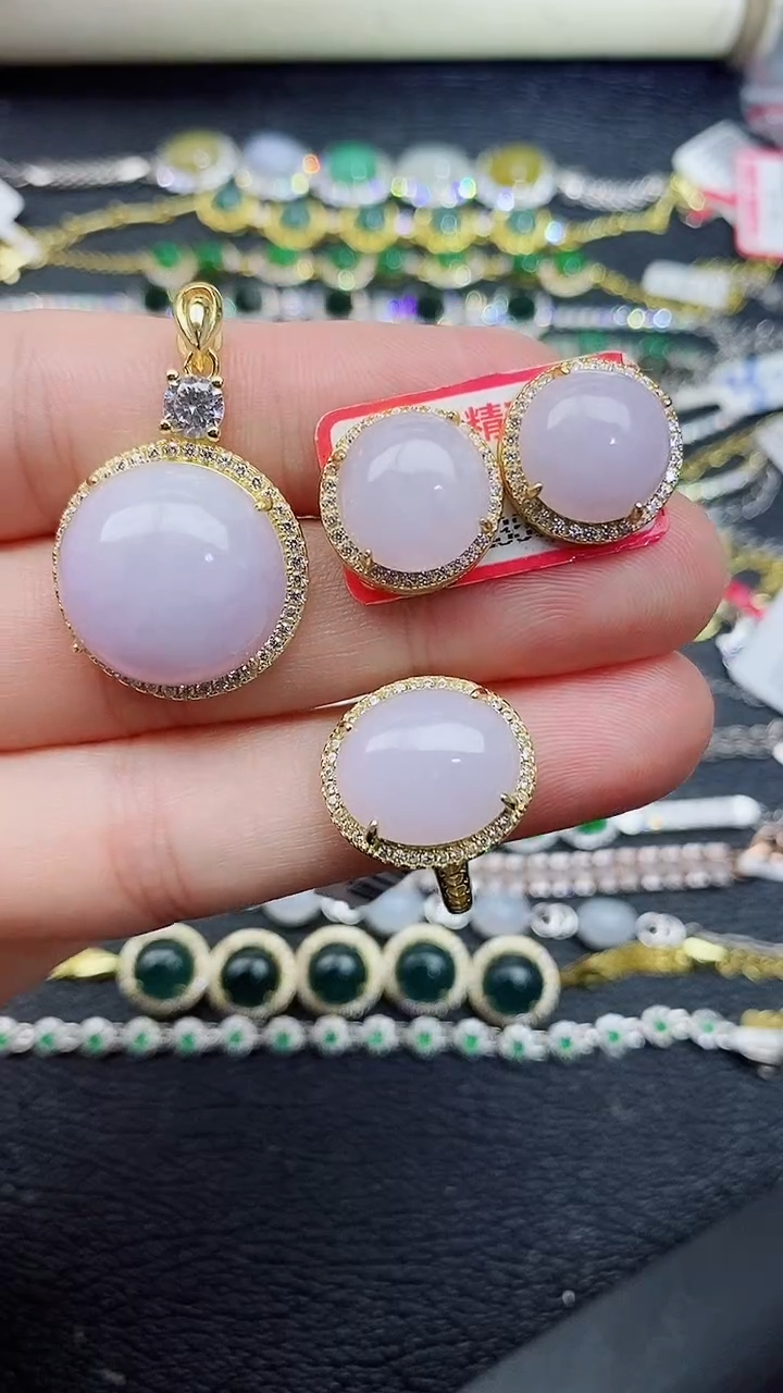 银S925镶嵌戒指翡翠1