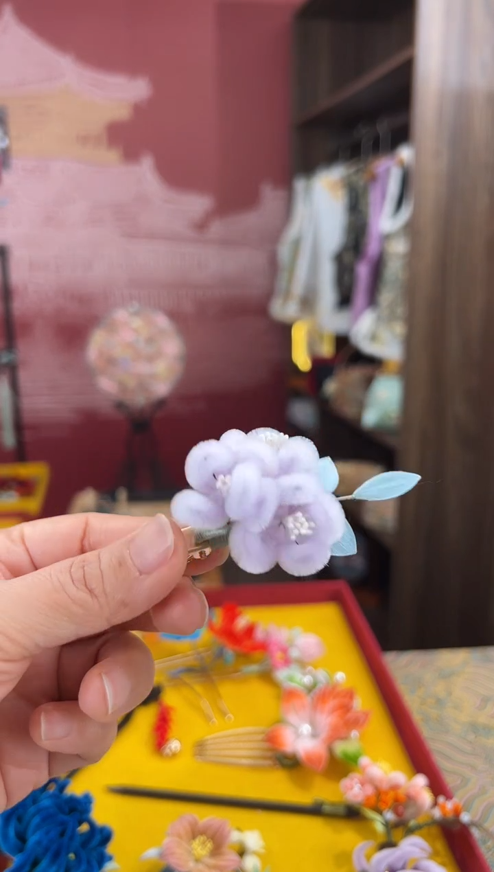 【闪购商品】刺绣非遗绒花（发饰）