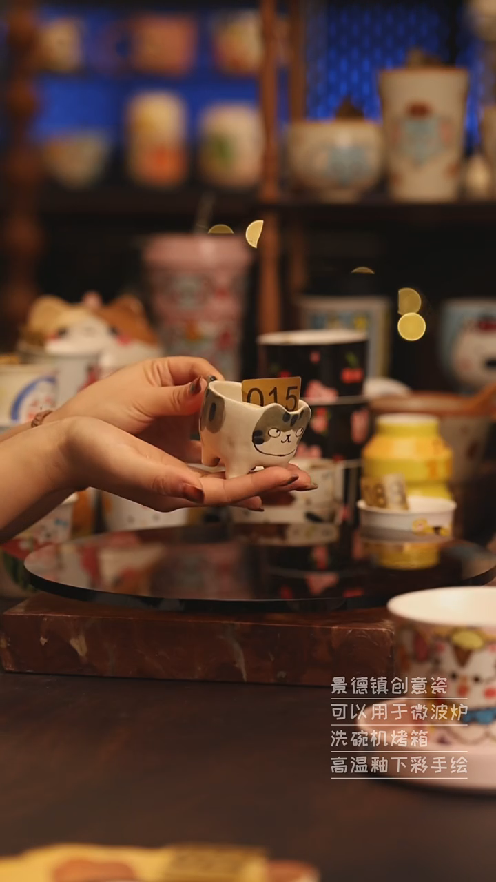 陶瓷景德镇可爱陶瓷釉下彩绘设计师款H015