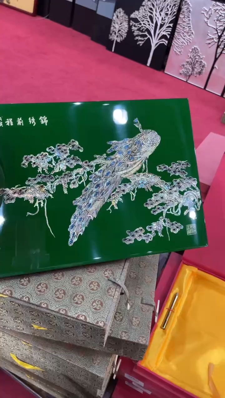 扬州漆器30方绿锦绣前程台历