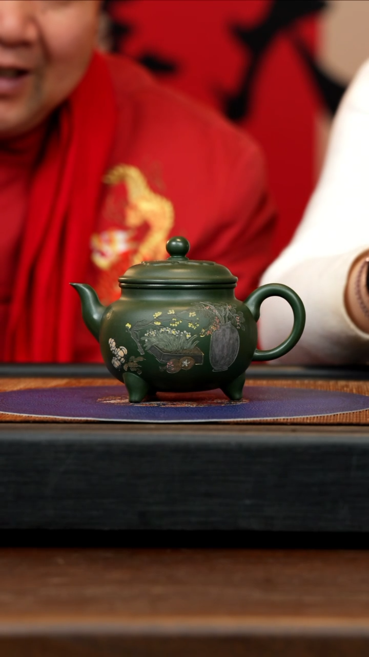 【闪购商品】紫砂茶壶CLQ 绿泥 三足大彬