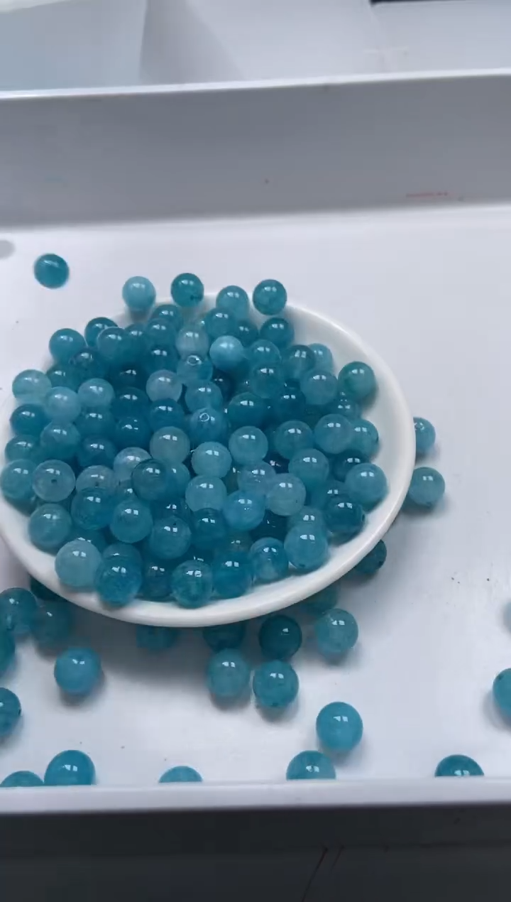 颈饰未镶嵌水晶W2988-蓝色碧玺10mm*10颗