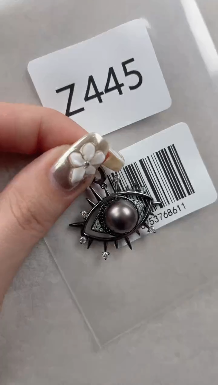 银S925镶嵌吊坠海水珍珠Z445