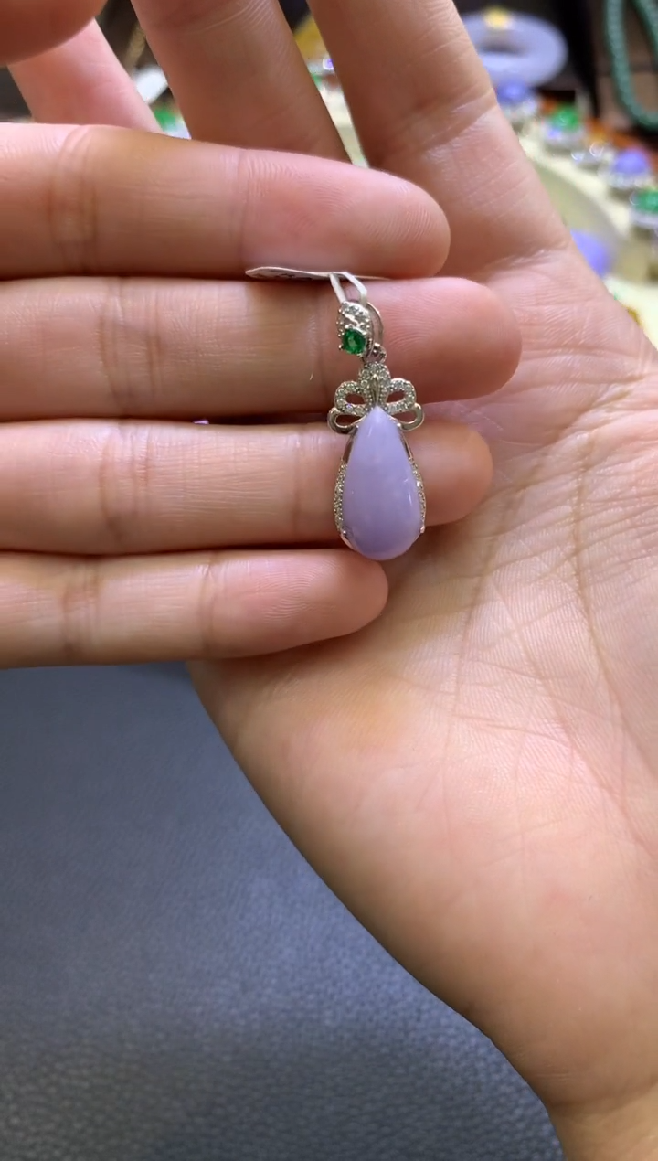 翡翠银S925镶嵌颈饰翡翠A货