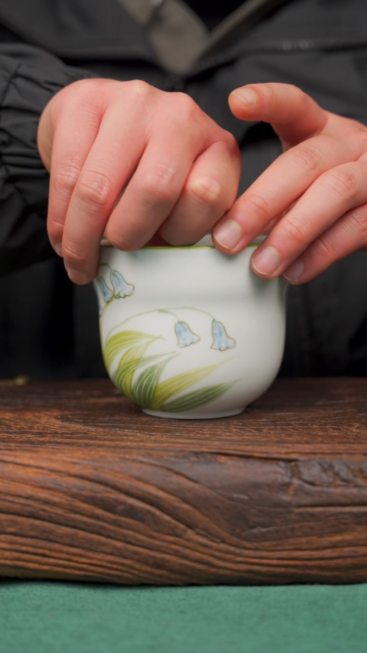 【闪购商品】瓷片98景德镇杯釉下手工手绘瓷器 