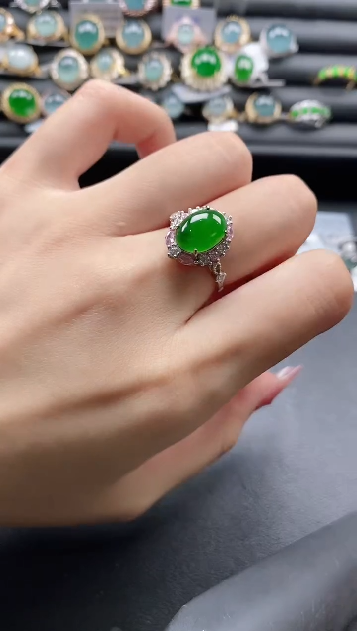 【闪购商品】翡翠戒指银S925镶嵌11111