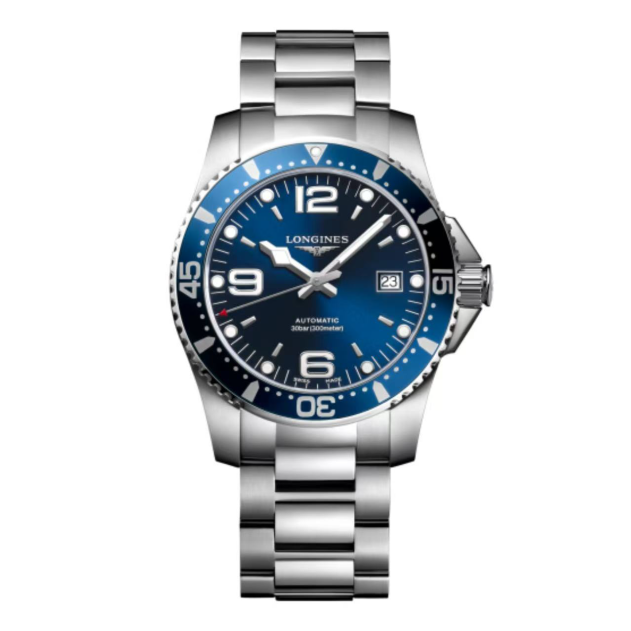 99新 Longines/浪琴 尖货男表/蓝盘钢带康卡斯/41mm