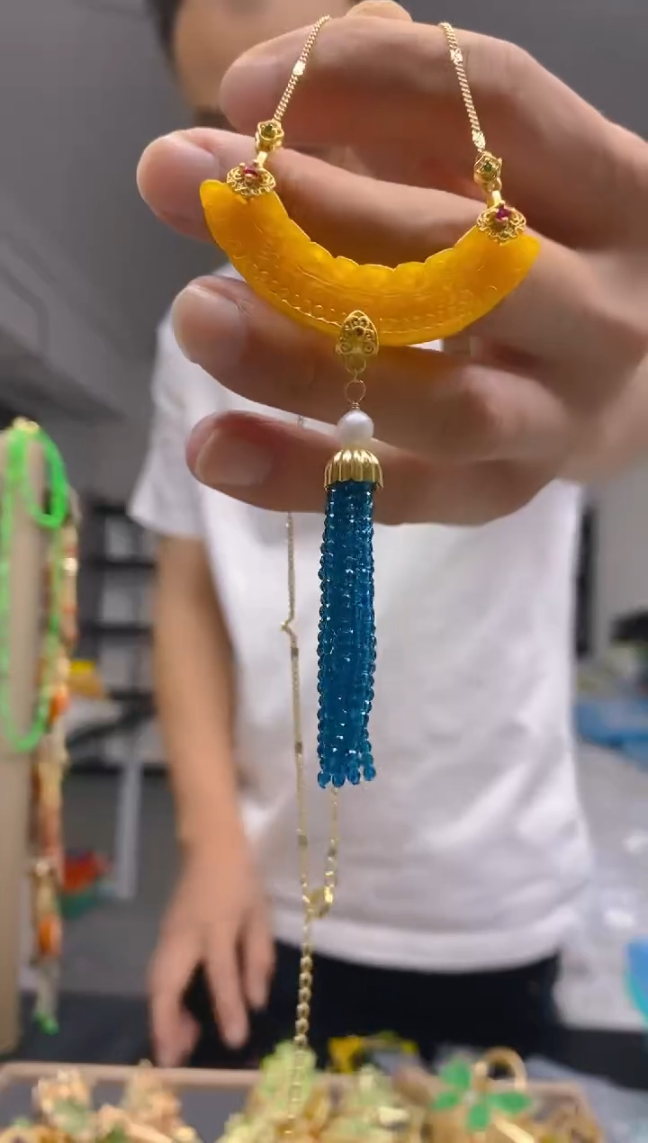 【闪购商品】翡翠耳饰合金121翡翠锁骨链