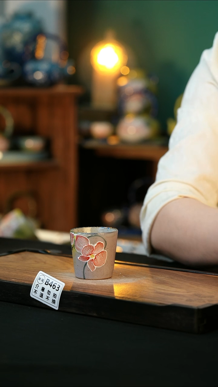 杯手绘心瓷陶瓷浮力微瑕