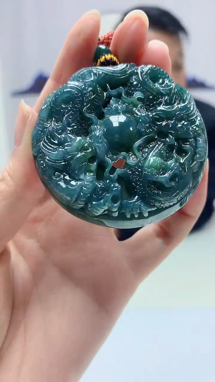 【闪购商品】定制翡翠未镶嵌4969zm-毛货挂件龙牌143