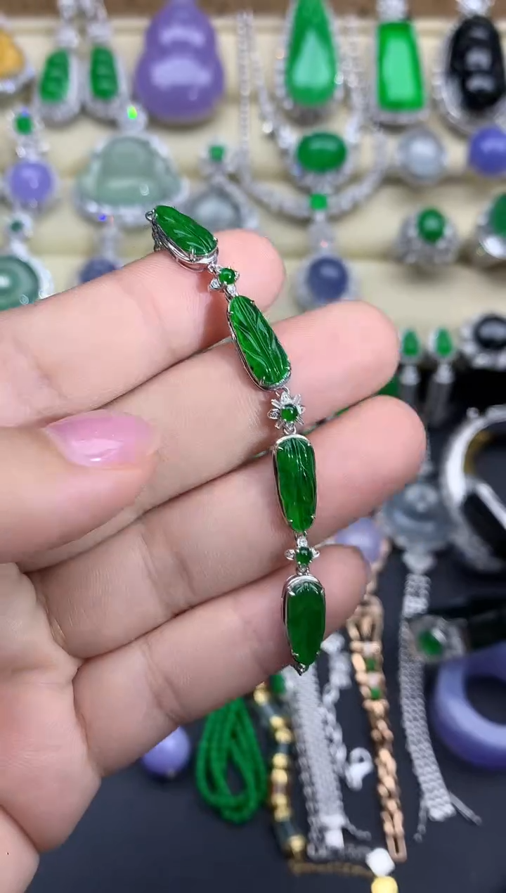 【闪购商品】翡翠手串18K金镶嵌402-中国好珍宝