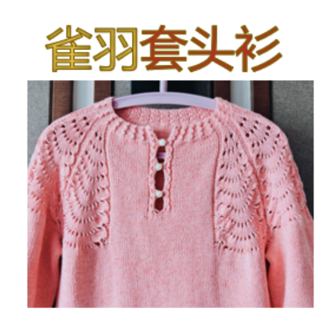 雀羽套头衫(视频教程）