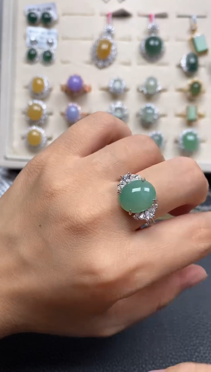 【闪购商品】翡翠戒指银S925镶嵌11111