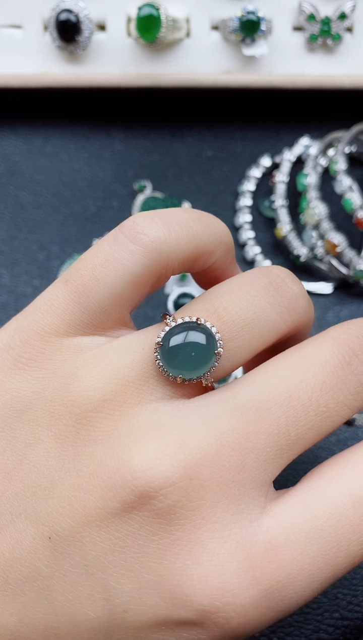 【闪购商品】翡翠戒指银S925镶嵌11111
