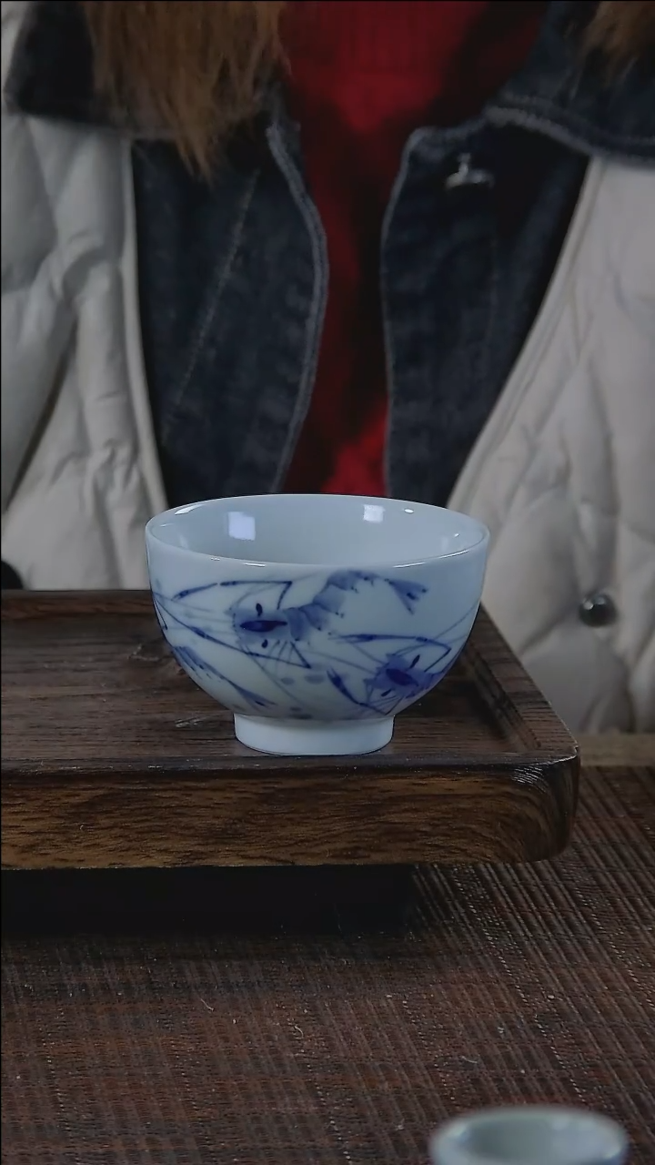 【闪购商品】折葵非器手工手绘虾趣鸡心杯