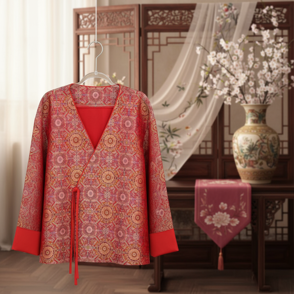 真丝服饰秒拍链接桑蚕丝香云纱新中式宋锦云锦提花中国风二号链接