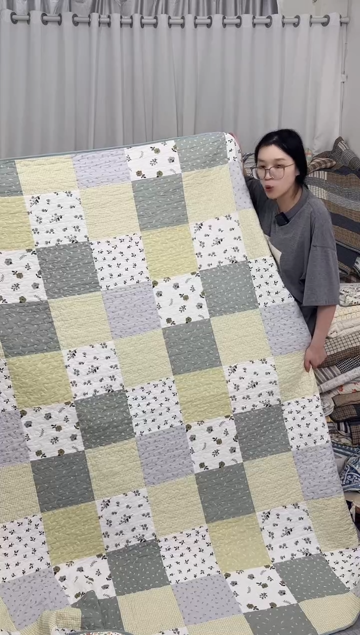棉200*230绿灰格子