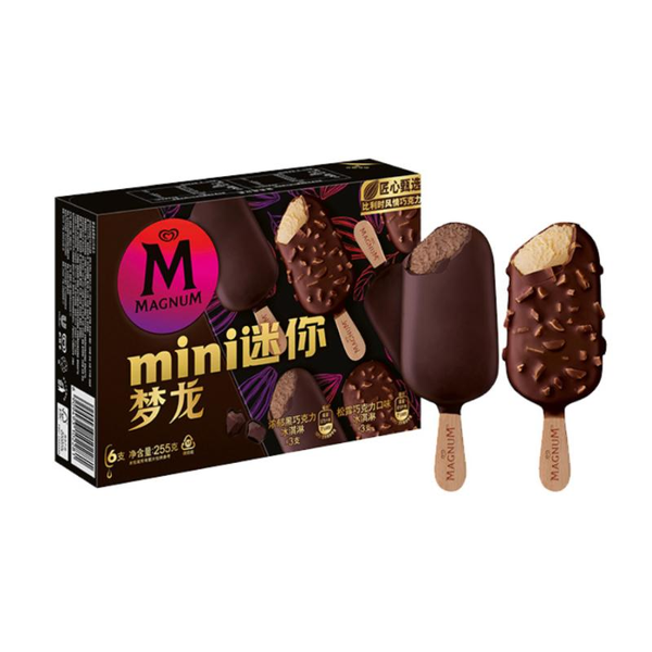 迷你梦龙郁浓黑巧+松露巧克力冰淇淋 255g(6支)
