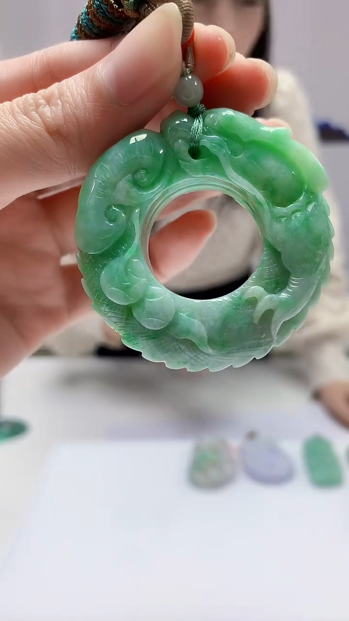 【闪购商品】定制翡翠未镶嵌4852zm-毛货挂件扳指112