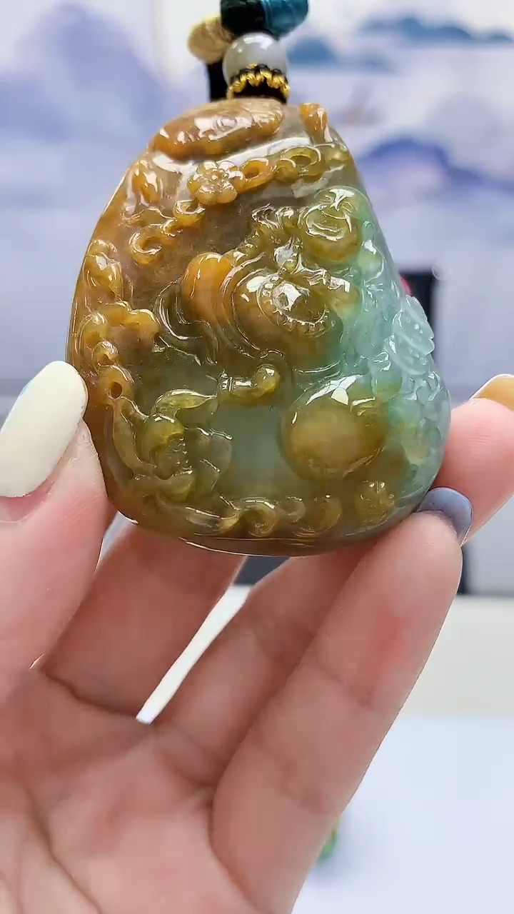 定制翡翠未镶嵌4917lr-毛货挂件200