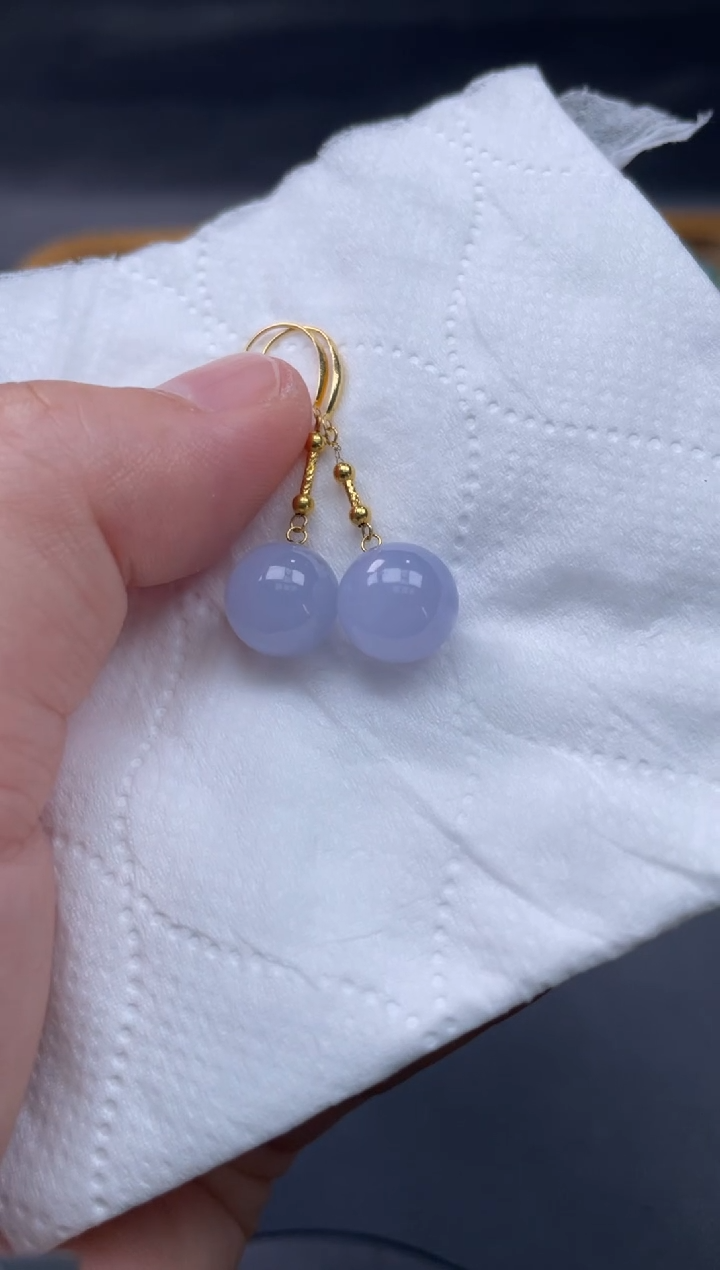 【闪购商品】翡翠耳饰18K金镶嵌81........