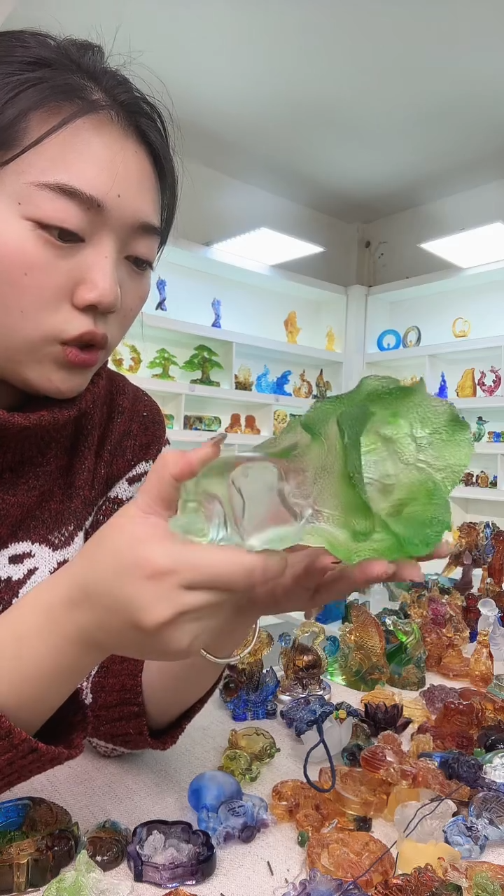 手工艺品琉璃百财笔筒