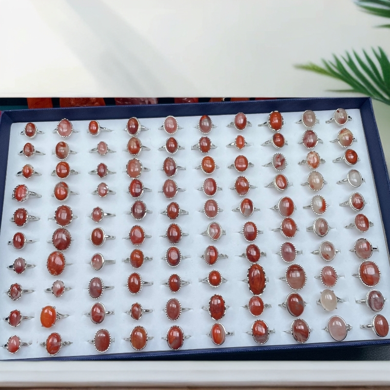 南红新店开播福利时尚南红冰飘满肉戒指女款可调节（多样式发其一）