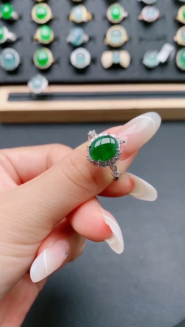 【闪购商品】翡翠戒指银S925镶嵌111111