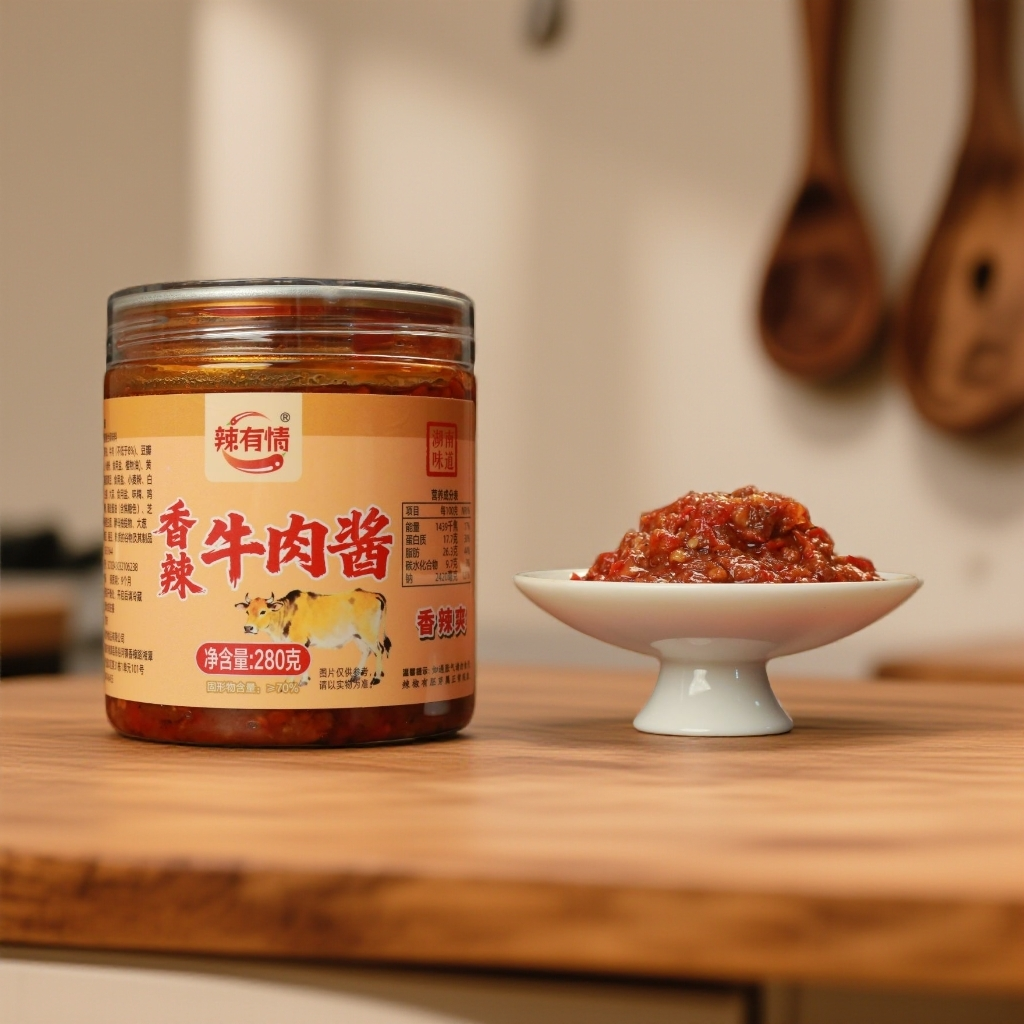 辣有情香辣牛肉酱280g新鲜开胃拌饭拌面夹馍火锅蘸料香辣爽