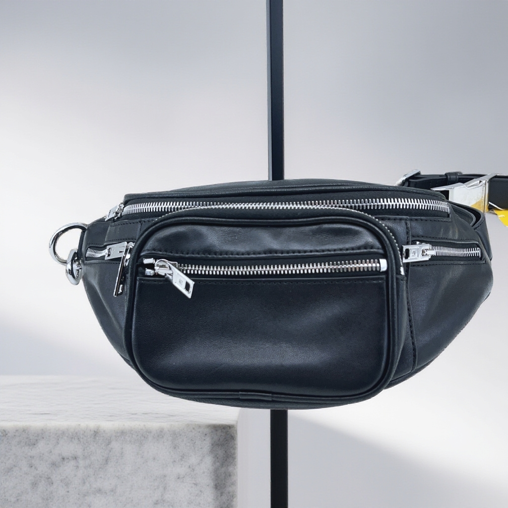 95新 Marc Jacobs/莫杰  亚历山大王黑色腰包  1768 4290 