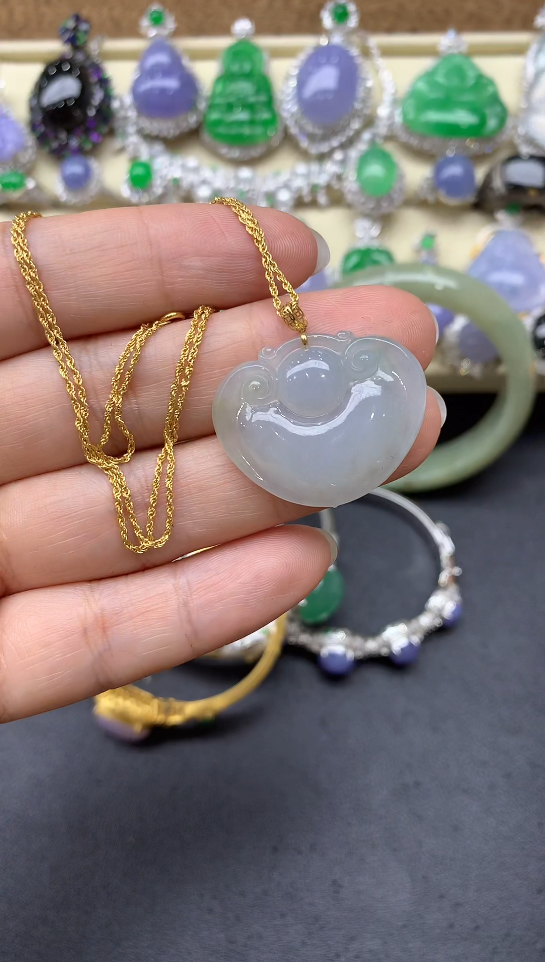 【闪购商品】翡翠颈饰18K金镶嵌215-中国好珍宝