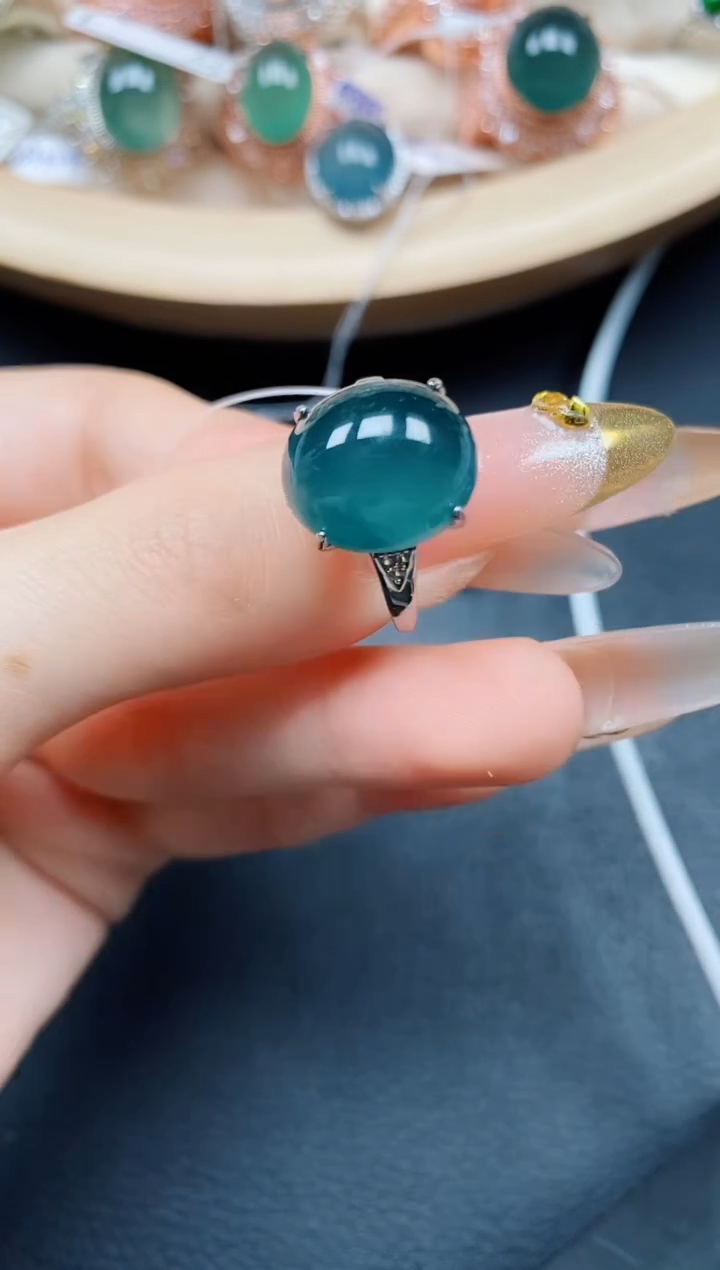 【闪购商品】翡翠戒指银S925镶嵌翡翠