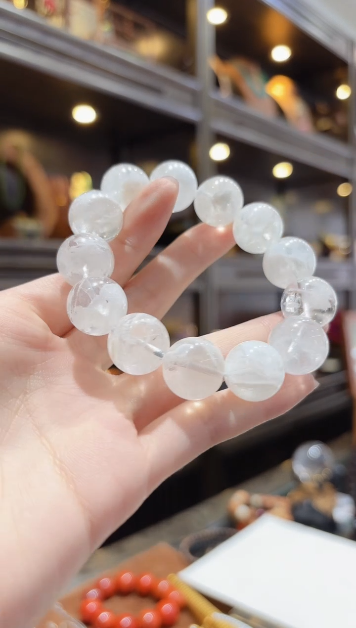 【闪购商品】水晶手串未镶嵌雪花幽灵手串8/15.9