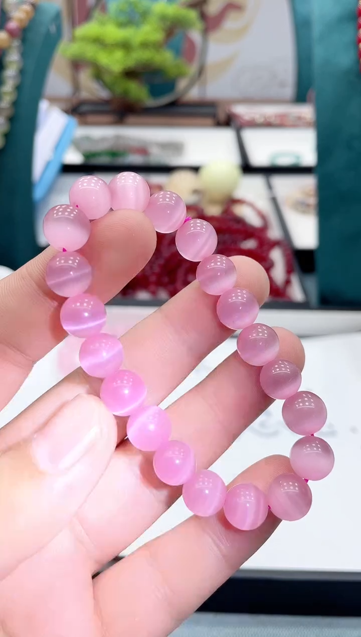 图片款 10mm猫眼粉单圈时尚百搭