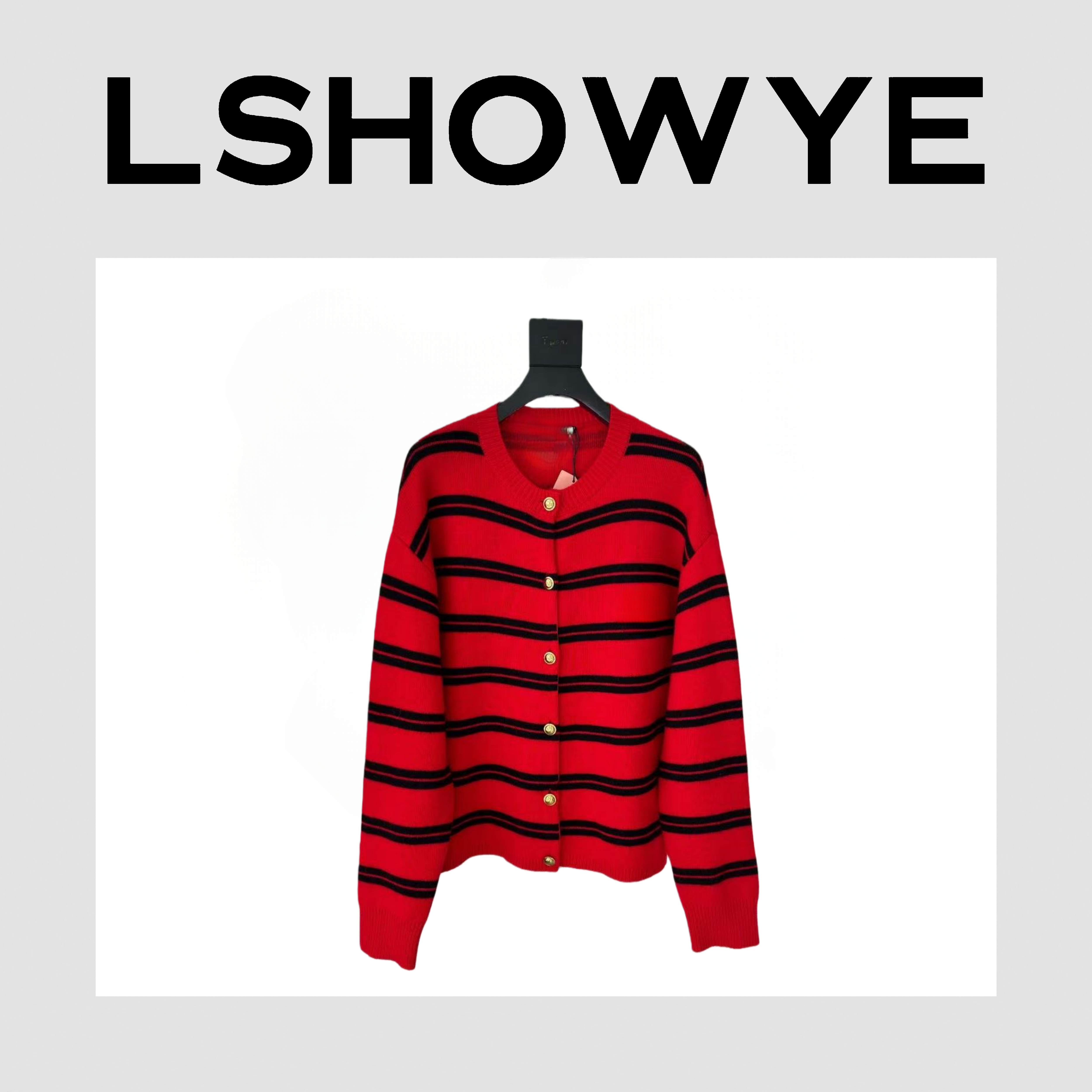 LSHOWYE｜羊绒羊毛条纹开衫885722