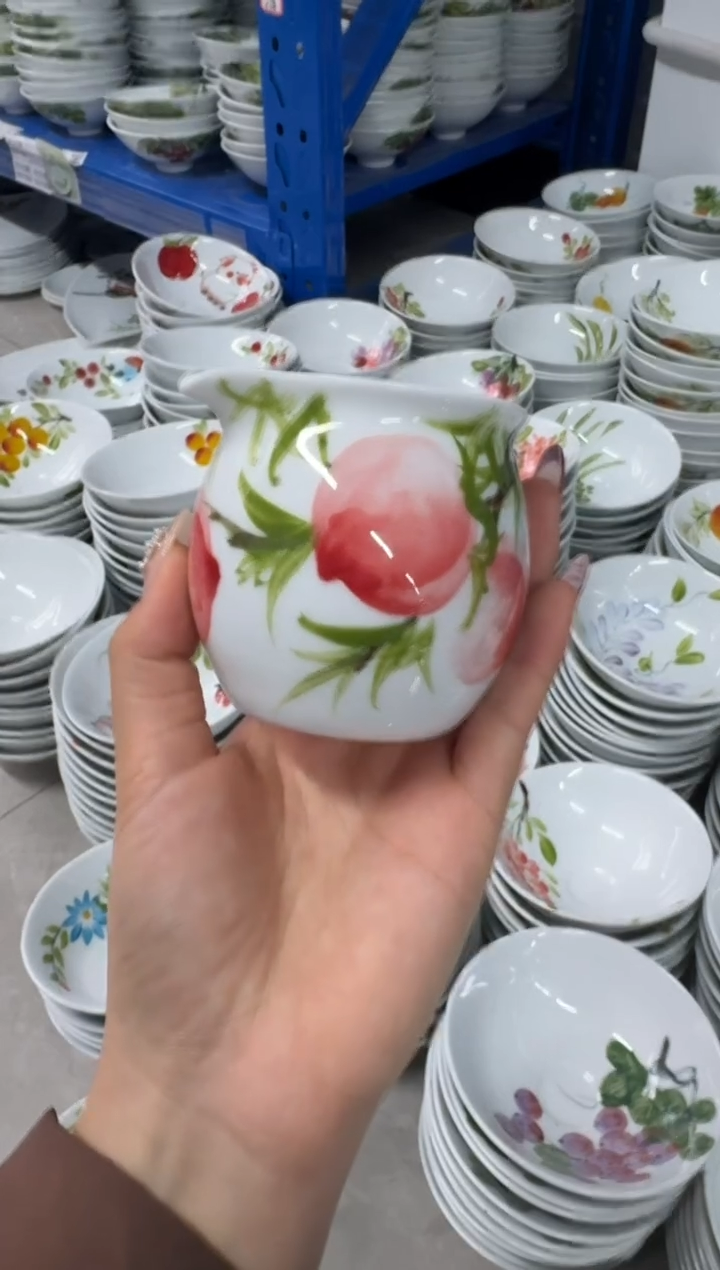 瓷片景德镇高温陶瓷食品级手绘釉中彩-公道杯