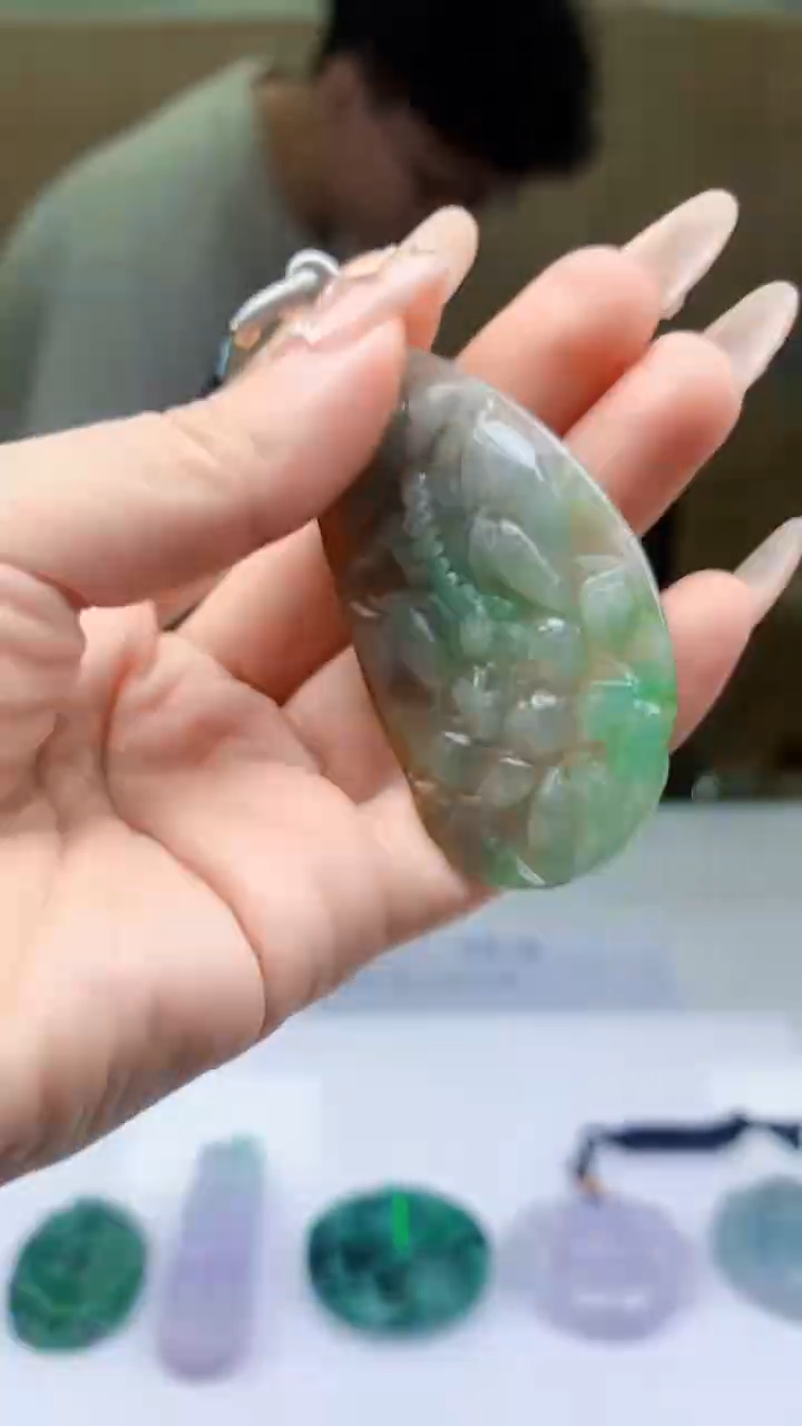 【闪购商品】定制翡翠未镶嵌4688ty-毛货挂件34