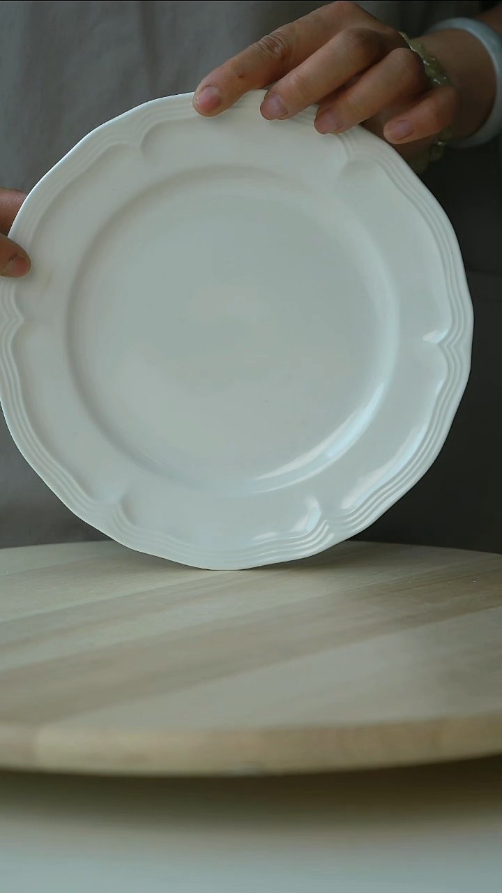 陶瓷微瑕出德唯宝浮雕花边早餐盘21@4-2@