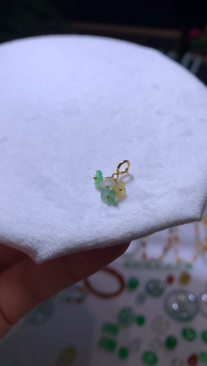 【闪购商品】定制翡翠18K金镶嵌桂花520+52