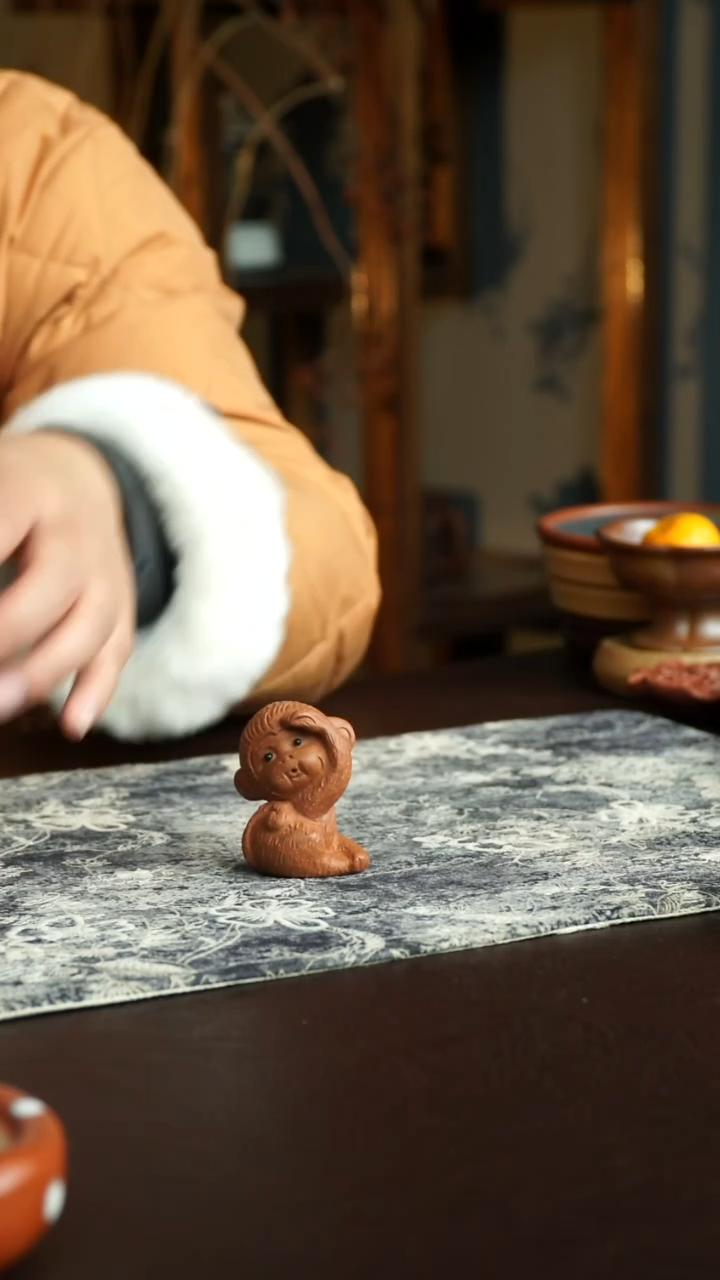 茶杯紫砂35号 猴子茶宠 宜兴紫砂原矿作品