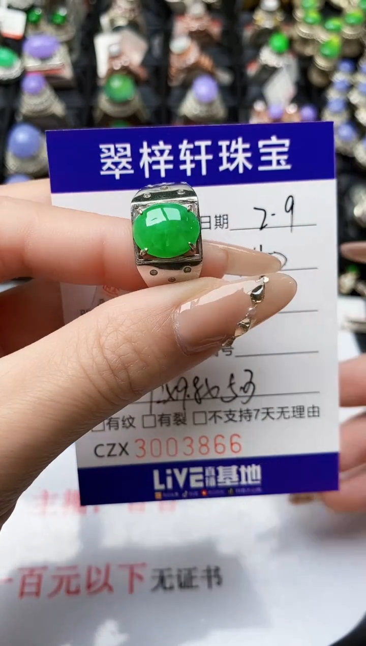 【闪购商品】翡翠戒指银S925镶嵌/3566