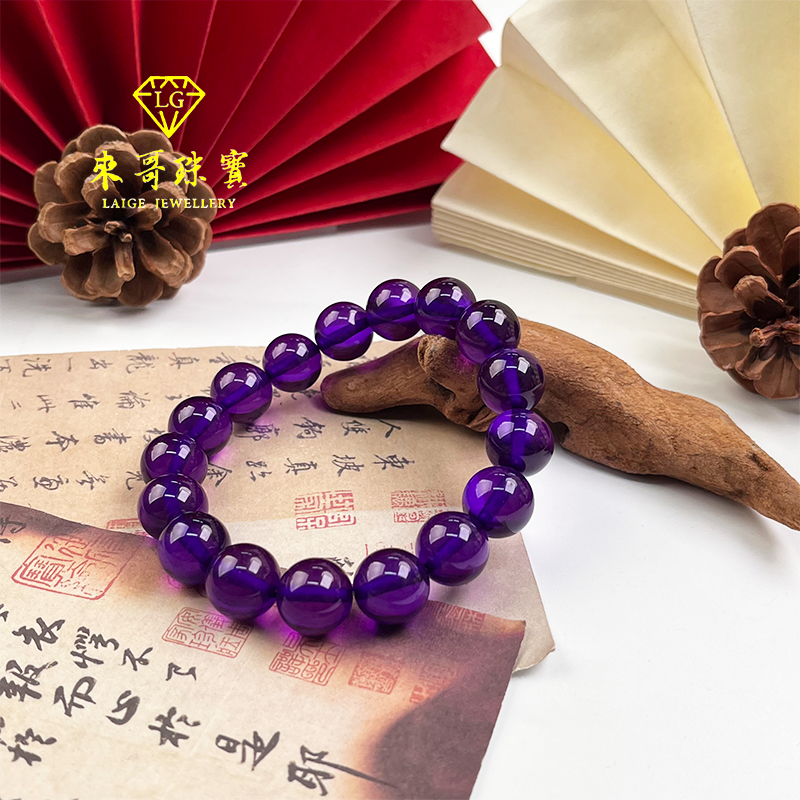双节特惠【贵族珠宝】紫龙醇圆珠手串k12