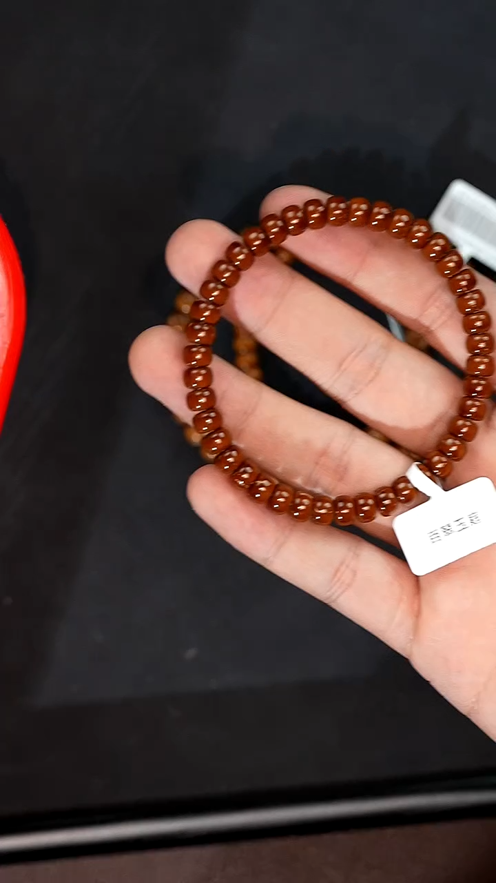 手串紫金鼠3172咖红皮纯肉小肉包7*5