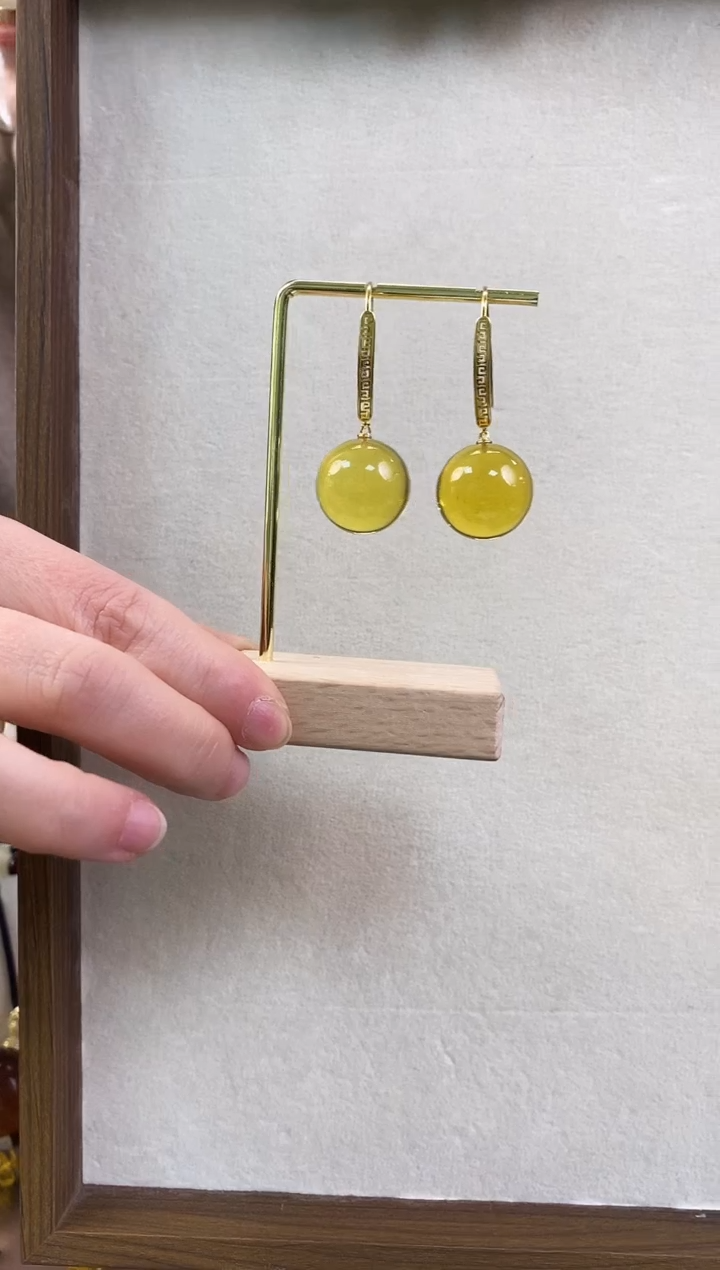 【闪购商品】蓝珀耳饰未镶嵌20+蓝珀净水墨西哥耳坠