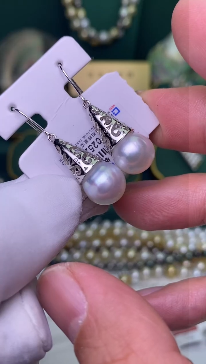 【闪购商品】海水珍珠耳饰银S925镶嵌1