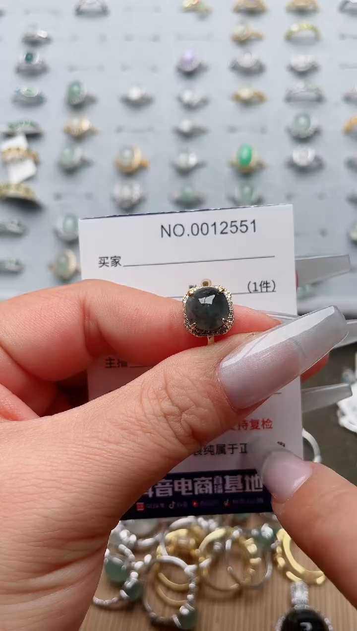 【闪购商品】翡翠戒指银S925镶嵌·