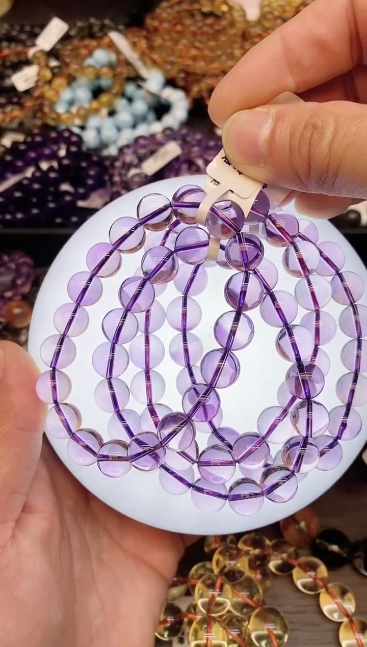 【闪购商品】水晶手链未镶嵌11 紫水晶10mm+ 多样性发其一