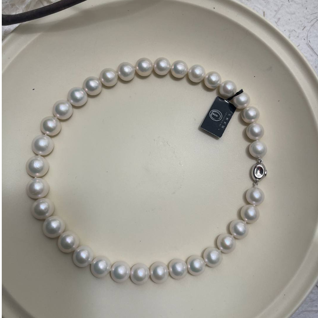 JUNMU天然淡水珍珠圆珠珍珠项链一条