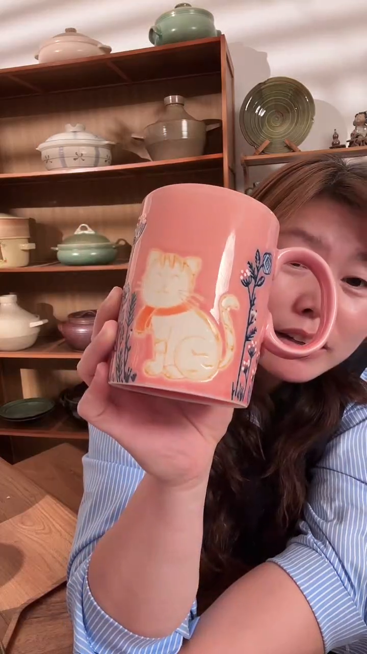 粉色猫咪马克杯..